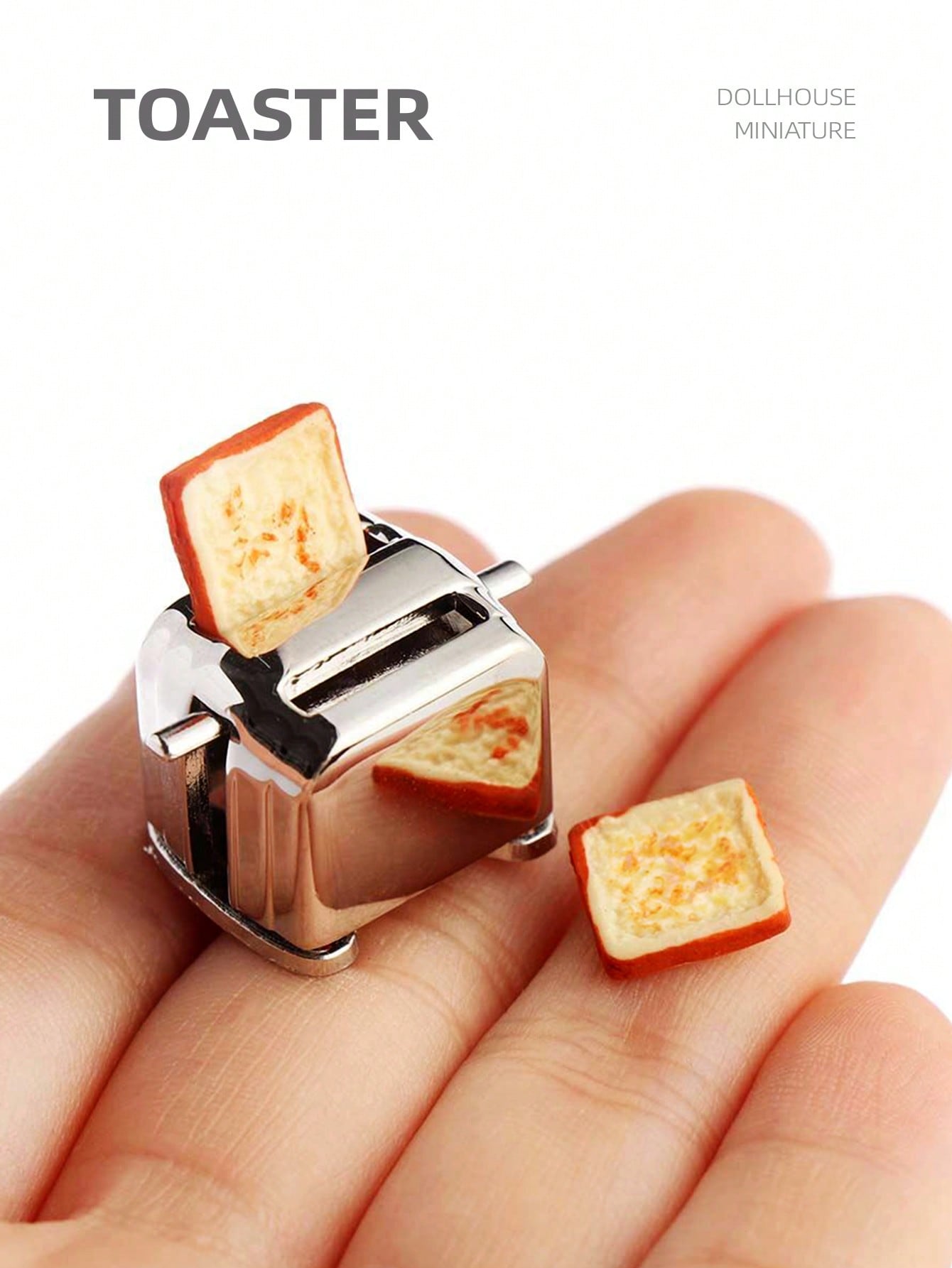 Kitchen Gadgets Small - 1:12 Dollhouse Miniature Toaster, Mini Simulation