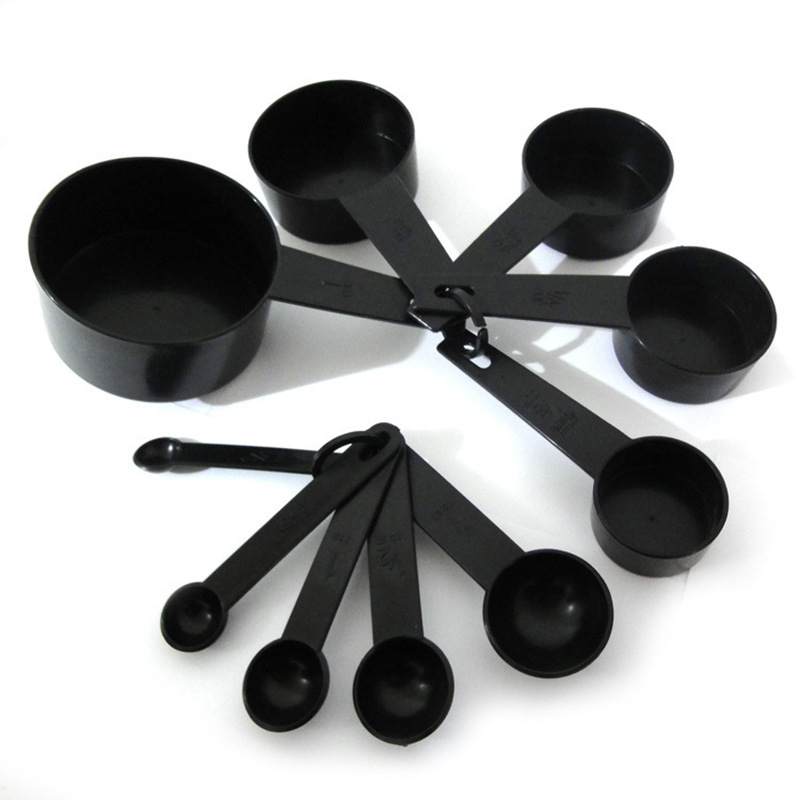 Kitchen Gadgets Small - 10PCS Black Set Plastic Measuring Spoon