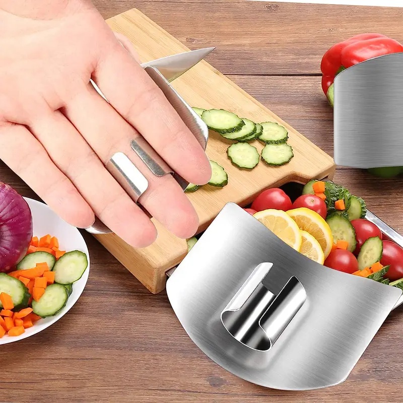 Kitchen Gadgets Cutting Tools - 1-6Pcs Stainless Steel Finger Protector Anti-cut