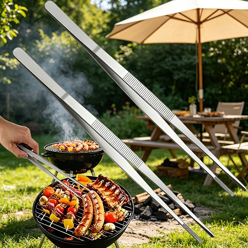 Kitchen Gadgets And Utensils - Multifunction Barbecue Tongs Stainless Steel Food