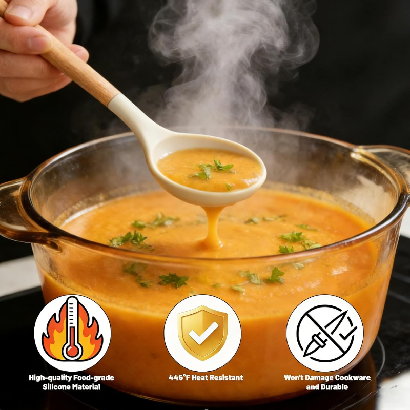 Wooden Handle Silicone Kitchen - Kitchen Gadgets And Utensils recension och pris