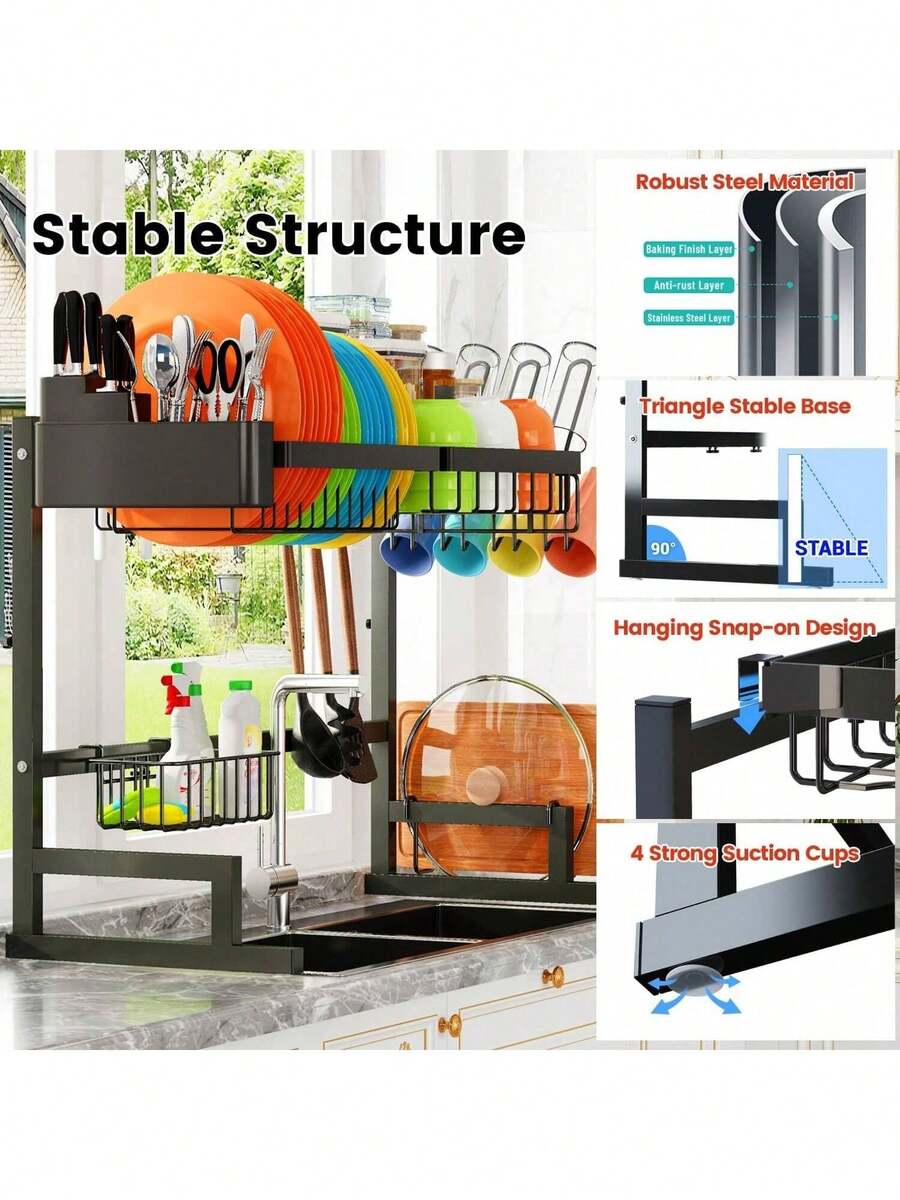 Dish Drying Rack-2-Tier Over-  - Kitchen Utensil Holder recension och pris