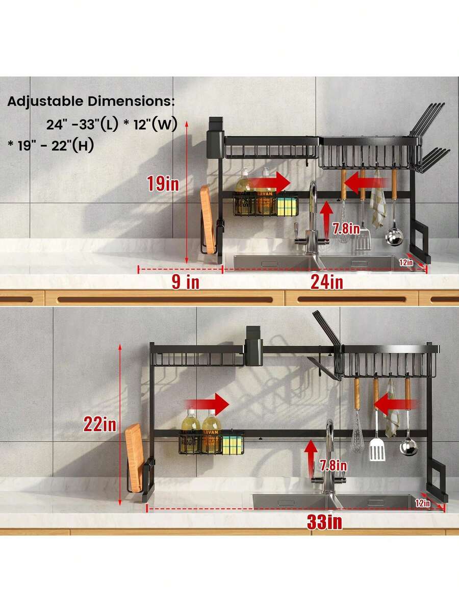 Dish Drying Rack-2-Tier Over-  - Kitchen Utensil Holder recension och pris