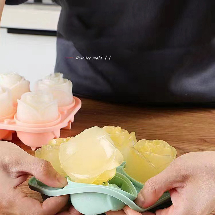 3D Rose Ice Molds 4 Holes Ice  - Kitchen Utensil Holder recension och pris