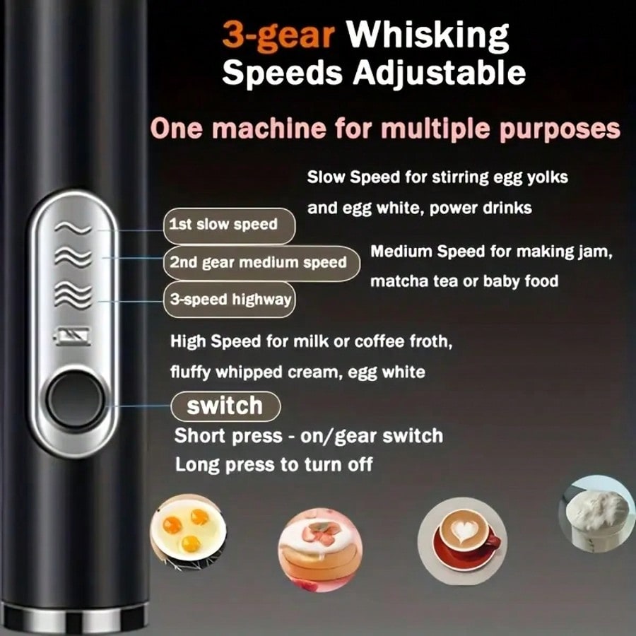 1-Pack Handheld Electric Mixer - Milk Frother recension och pris