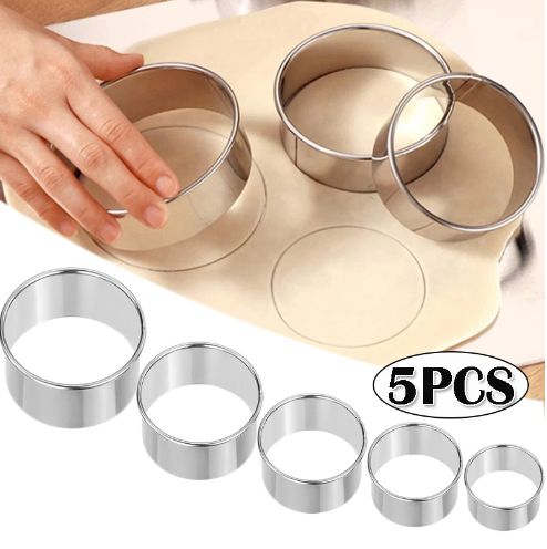 5PCS Round Stainless Steel Bis - Kitchen Gadgets Cutting Tools recension och pris