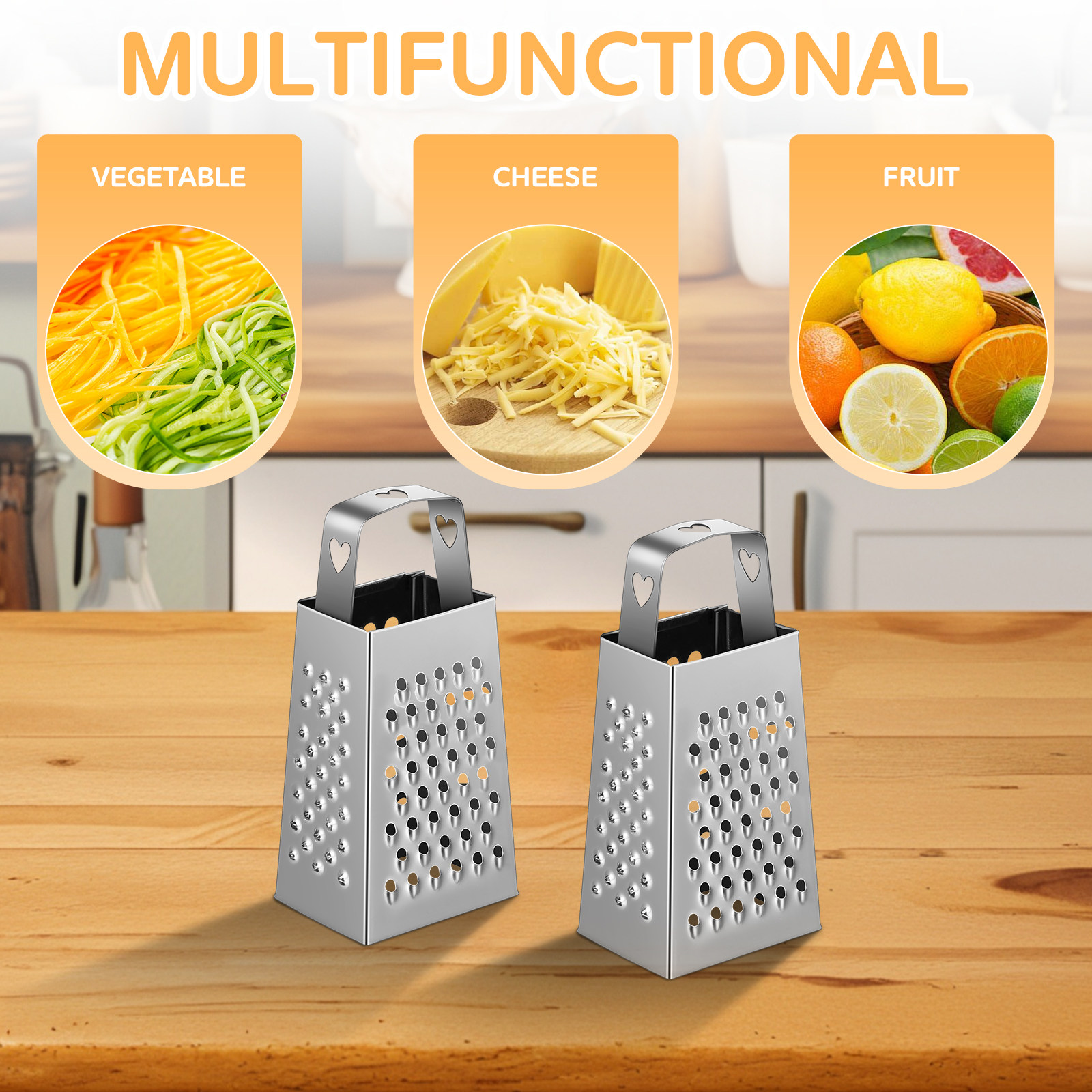 6Pcs Mini Stainless Steel Chee - Cheese Grater Box recension och pris