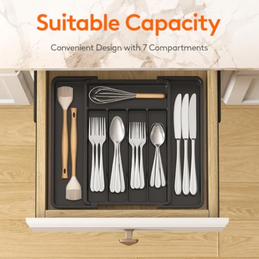 Expandable Silverware Organize - Kitchen Utensil Holder recension och pris