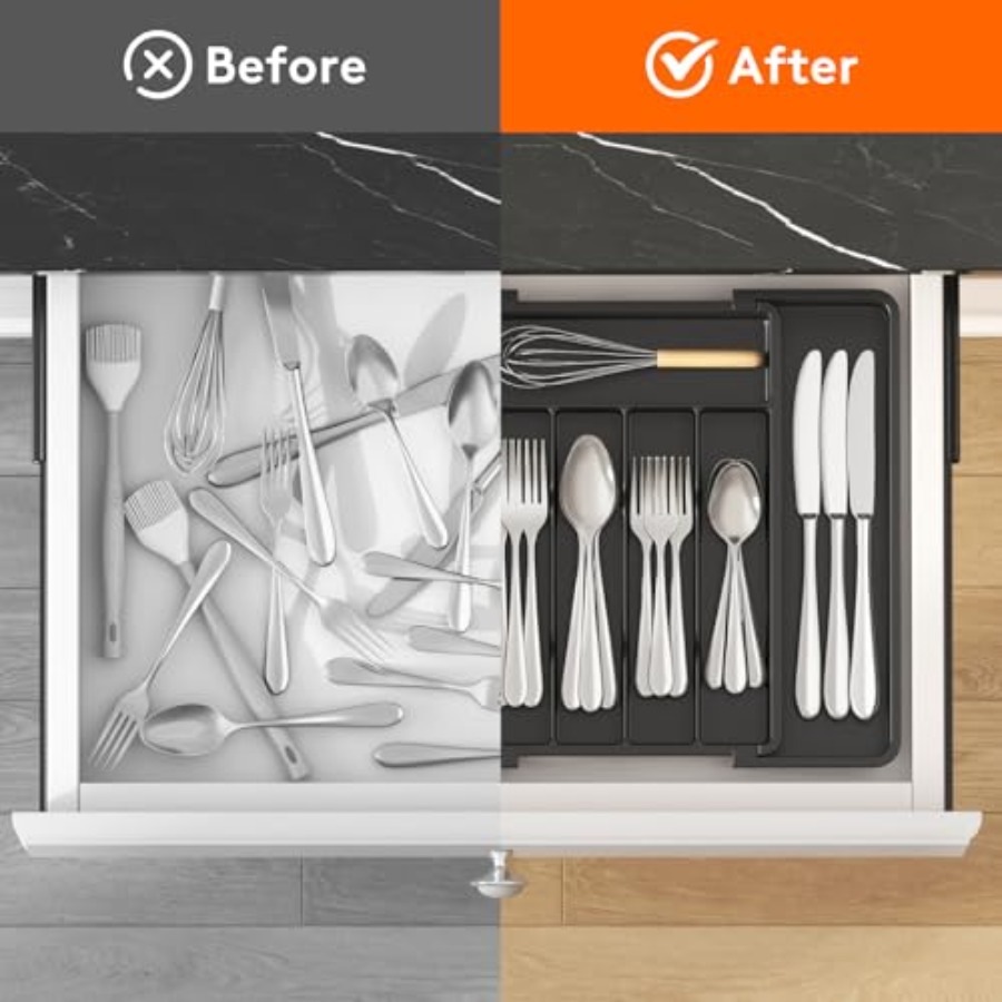 Expandable Silverware Organize - Kitchen Utensil Holder recension och pris