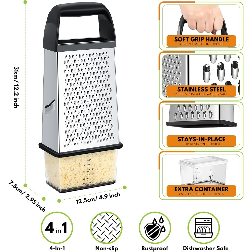 Stainless Steel Cheese Grater  - Kitchen Gadgets For Chefs recension och pris